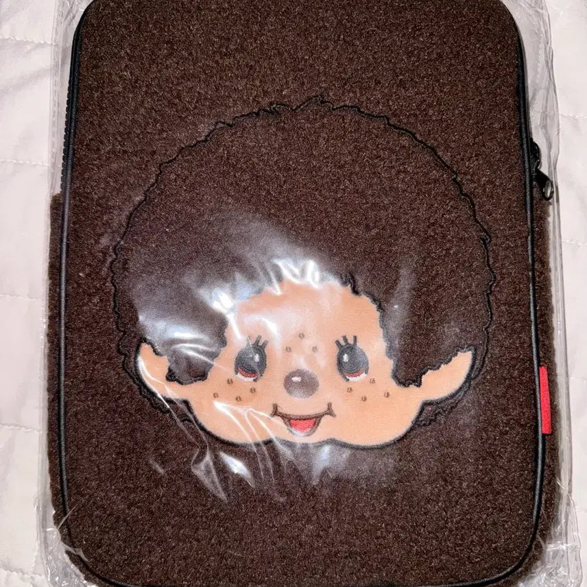 [BUNJANG] Monchhichi Fleece Tablet Pouch / 몬치치 뽀글이 태블릿 파우치
