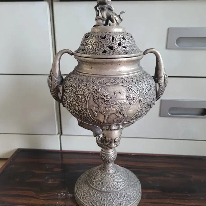 [BUNJANG] Brass Lion Incense Burner / 백동 사자 상 향로