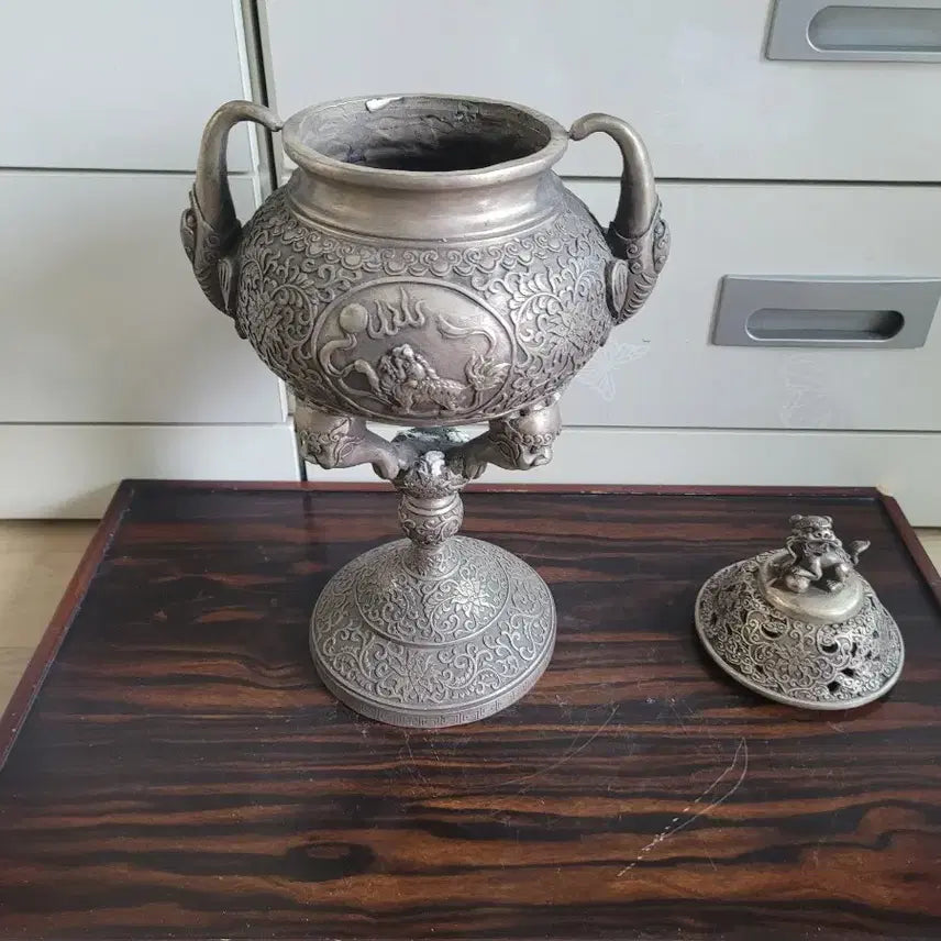 [BUNJANG] Brass Lion Incense Burner / 백동 사자 상 향로