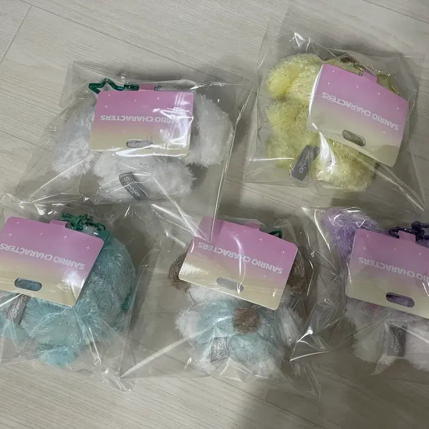 [BUNJANG] Sanrio Glitter Pastel Keyring Set (Cinnamoroll, Pompompurin, Hangyodon, Pochacco, Kuromi) / (5종세트)산리오반짝파스텔 시나모롤 폼폼푸린 한교동 포차코 쿠로미 키링