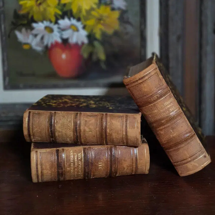 [BUNJANG] Antique Mini Leather Books (Set of 3) / 앤틱 미니 가죽책 3권