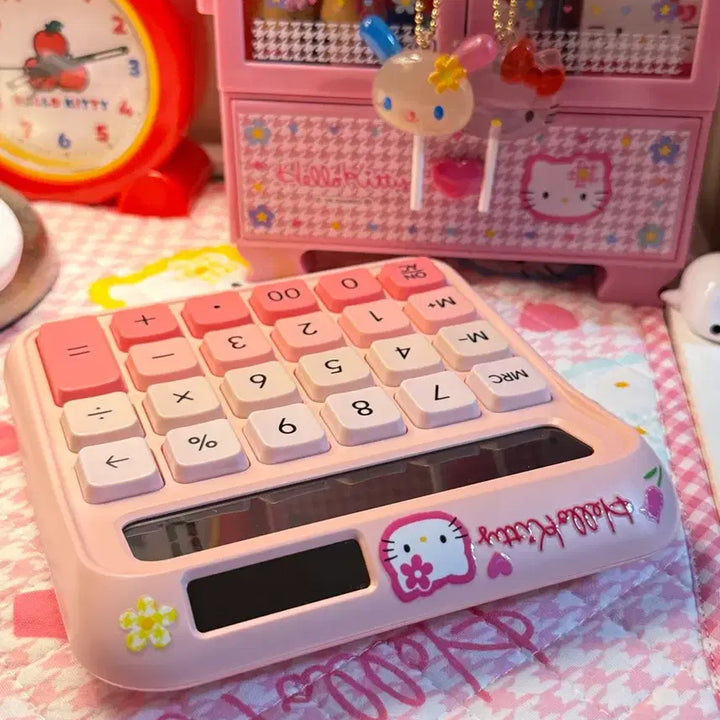 [BUNJANG] Daiso Pink Calculator - Kawaii Kitty Custom / 다이소 핑크 계산기 카오하나키티 커스텀