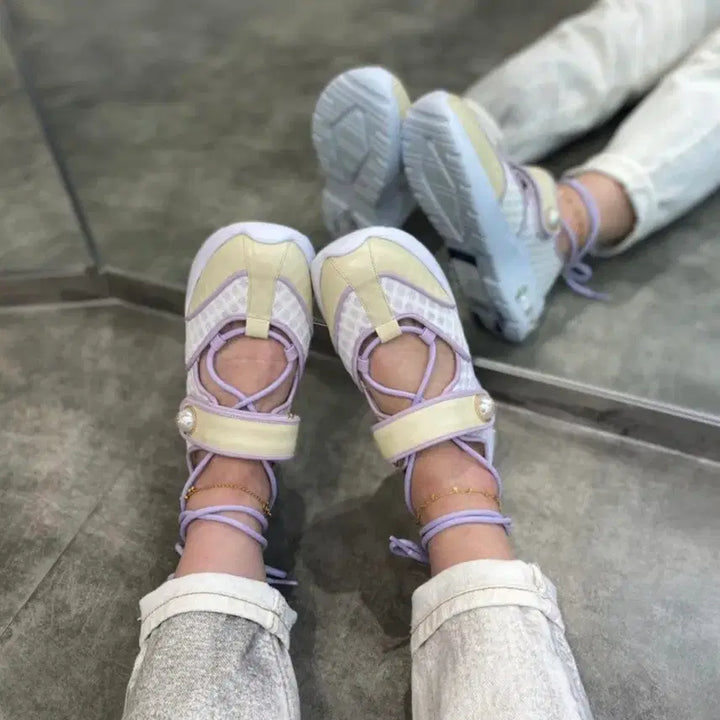 [BUNJANG] SUECOMMA BONNIE Balletcore Strap Sneakers / 슈콤마보니 스트랩 스니커즈 발레슈즈 운동화 235