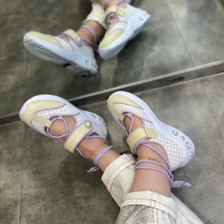 [BUNJANG] SUECOMMA BONNIE Balletcore Strap Sneakers / 슈콤마보니 스트랩 스니커즈 발레슈즈 운동화 235