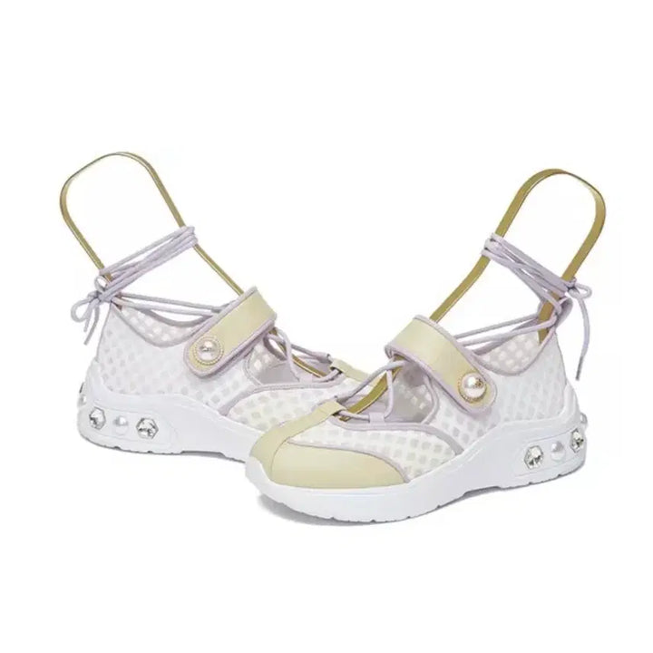 [BUNJANG] SUECOMMA BONNIE Balletcore Strap Sneakers / 슈콤마보니 스트랩 스니커즈 발레슈즈 운동화 235