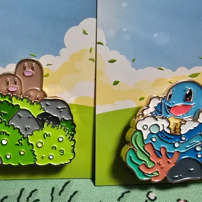 [BUNJANG] Pokemon Squirtle &amp; Dugtrio Isak Toast Badge Set / [교환/판매]꼬부기+닥트리오 포켓몬 이삭토스트 뱃지
