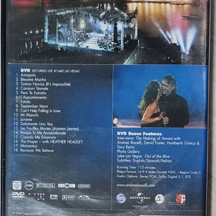 [BUNJANG] Andrea Bocelli Under The Desert Sky DVD / [DVD]안드레아 보첼리 공연 <Under The Desert Sky>