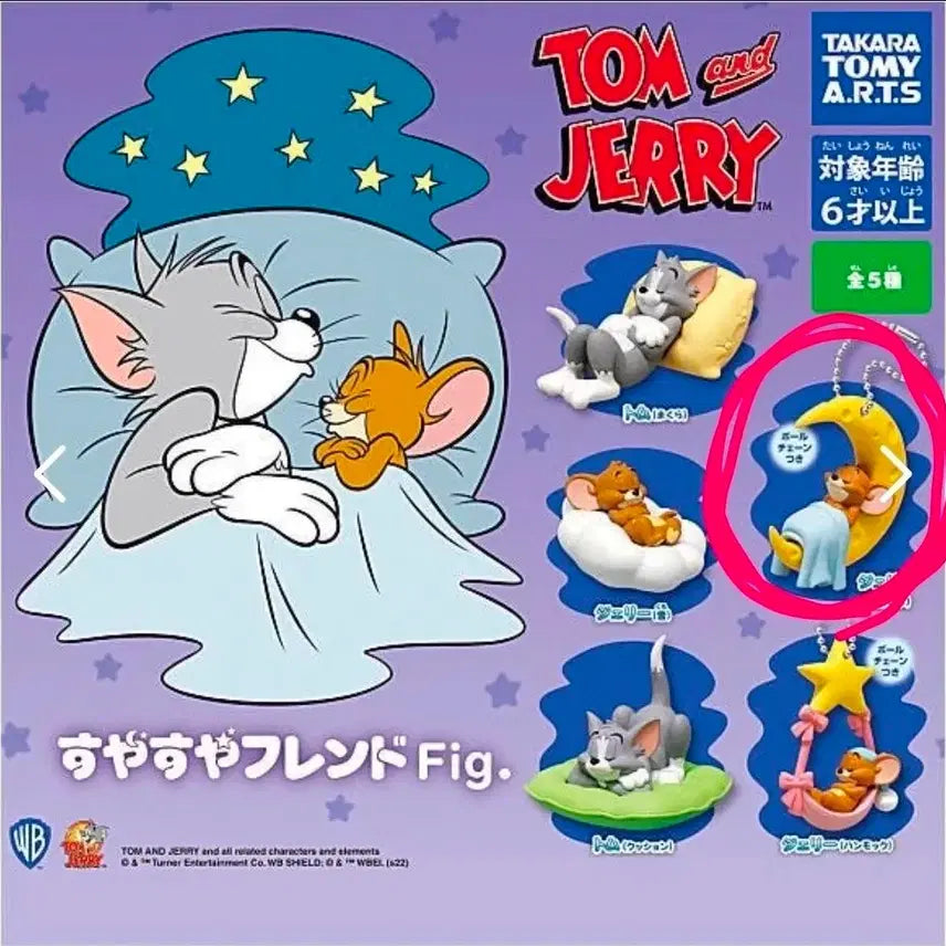 [BUNJANG] Tom and Jerry Sleeping Figures Gacha Sealed Set / [미개봉] 톰과 제리 새근새근 피규어 가챠 키링