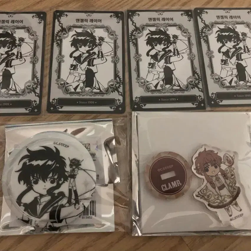[BUNJANG] CLAMP Exhibition Angelic Layer Acrylic Card Can Badge Bundle Set / 클램프전 엔젤릭레이어 아크릴 카드
