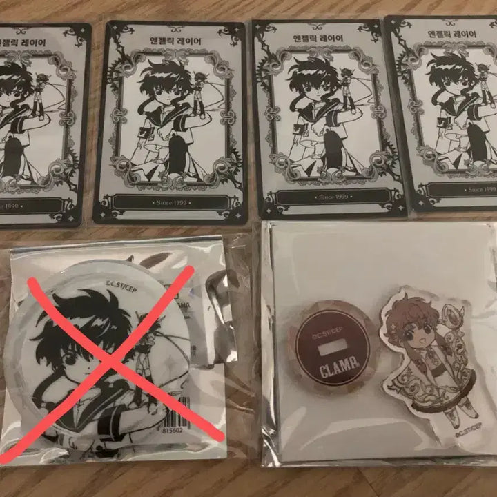 [BUNJANG] CLAMP Exhibition Angelic Layer Acrylic Card Can Badge Bundle Set / 클램프전 엔젤릭레이어 아크릴 카드