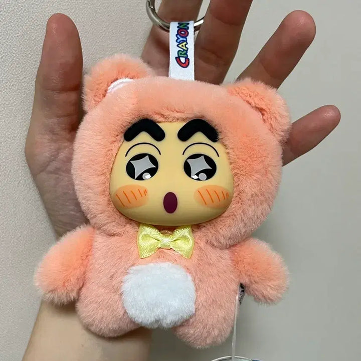 [BUNJANG] Crayon Shin-chan Animal Costume Plush Keychain (Coral/White/Purple/Yellow/Green) / 짱구 코스튬 동물 잠옷 인형 키링 (코랄/흰색/보라/노랑/연두)