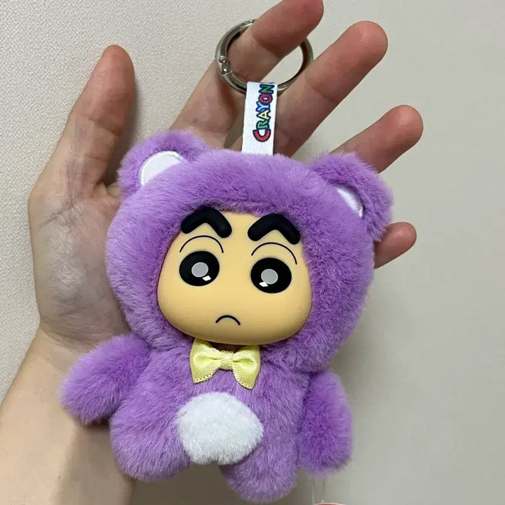 [BUNJANG] Crayon Shin-chan Animal Costume Plush Keychain (Coral/White/Purple/Yellow/Green) / 짱구 코스튬 동물 잠옷 인형 키링 (코랄/흰색/보라/노랑/연두)