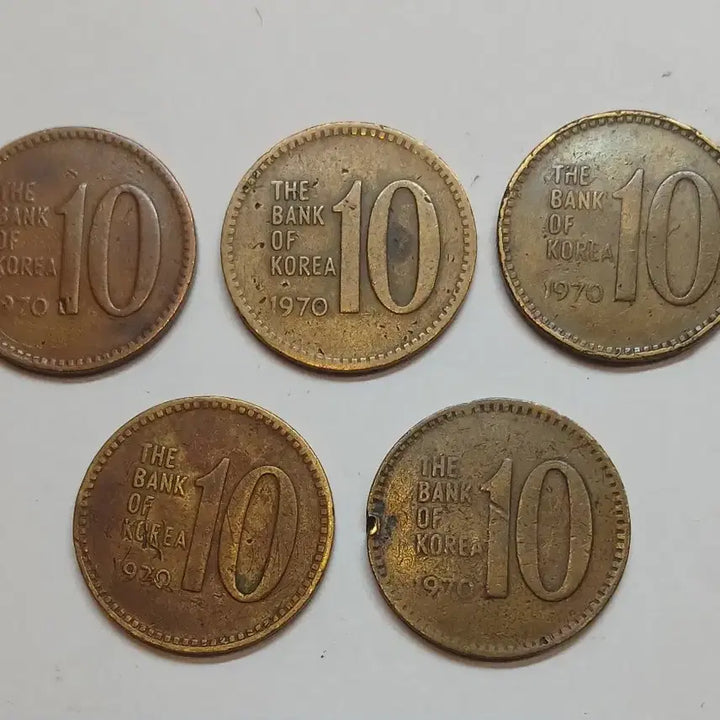 [BUNJANG] 1970 10 Won Coins (Bundle of 5) / 1970년 10원 5개 묶음