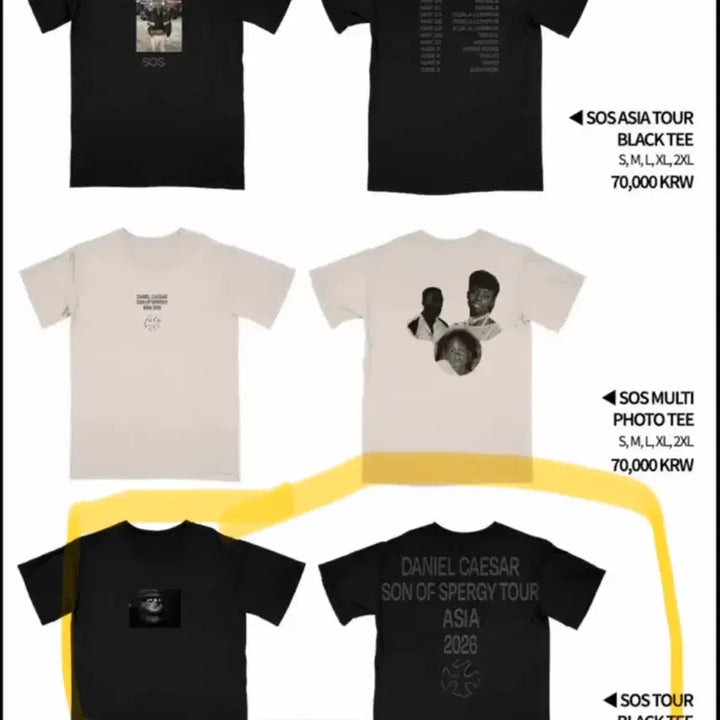[BUNJANG] Daniel Caesar SOS Tour T-Shirt / 다니엘시저 MD L 사이즈
