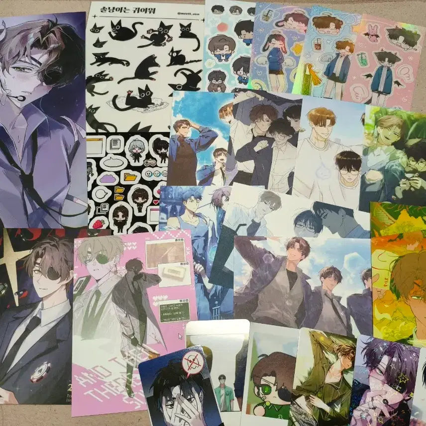 [BUNJANG] Goedam Check-in Baek Saheon Kim Soleum Podo White Tiger 1 Team Postcard Photocard Sticker Slogan Set / 괴담출근 백사헌 김솔음 포도 현무 1팀 엽서 포카 스티커 슬로건 세트