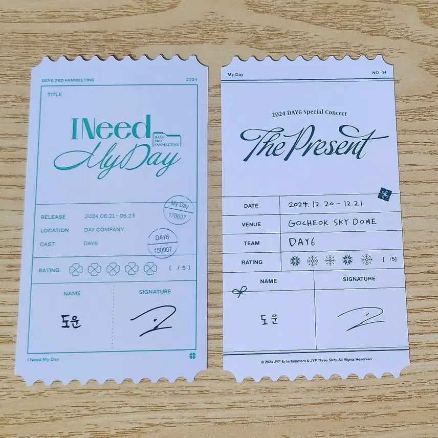 [BUNJANG] DAY6 Fan Meeting &amp; Concert Ticket Bundle Set / 일괄) 데이식스 팬미팅,클콘 티켓 도운
