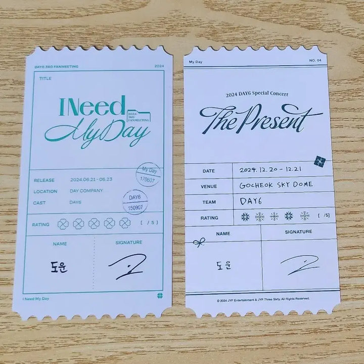 [BUNJANG] DAY6 Fan Meeting &amp; Concert Ticket Bundle Set / 일괄) 데이식스 팬미팅,클콘 티켓 도운