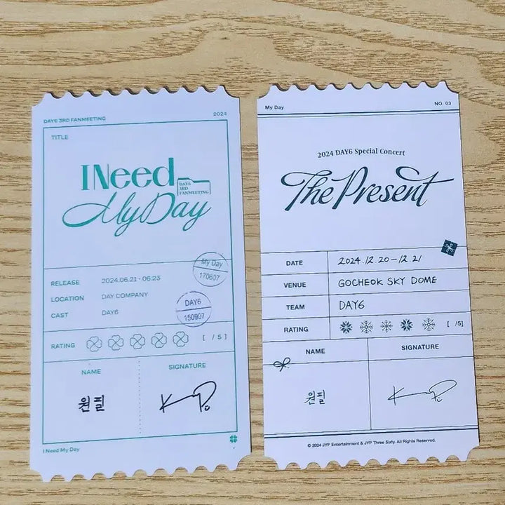 [BUNJANG] Day6 Young K Concert Ticket Bundle Set / 일괄) 데이식스 팬미팅,클콘 티켓 원필