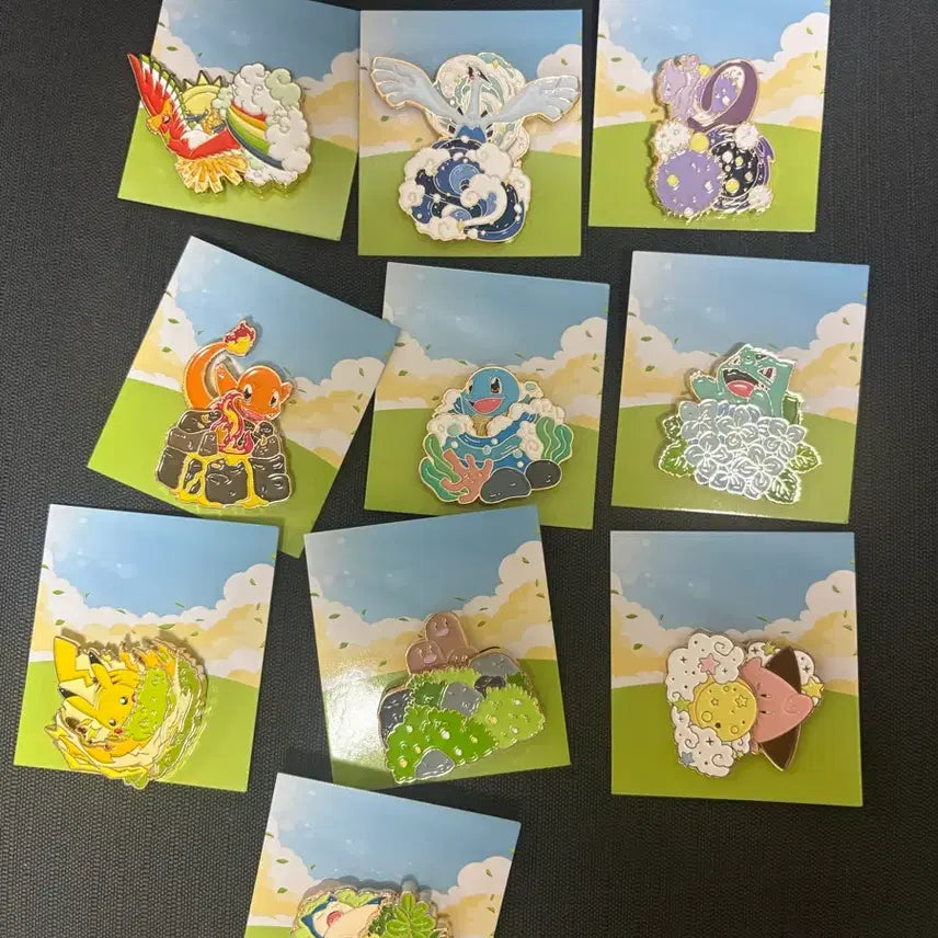 [BUNJANG] Isak Toast Pokemon Badge 10 Types Full Set Bundle / 이삭토스트 포켓몬 뱃지 10종 풀세트 일괄 판매