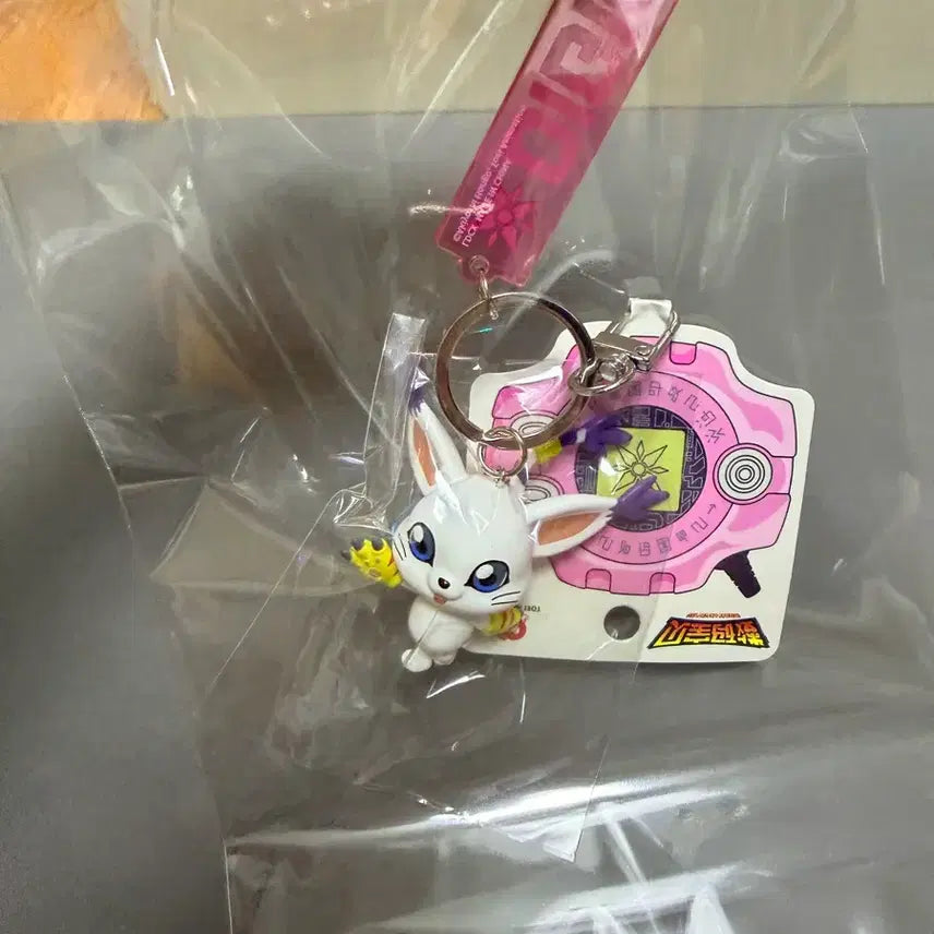[BUNJANG] Digimon Adventure Tailmon (Gatomon) Figure Keychain Holder / (미개봉,현물)디지몬 어드벤처 테일몬 가트몬 피규어 키링 키홀더 나리