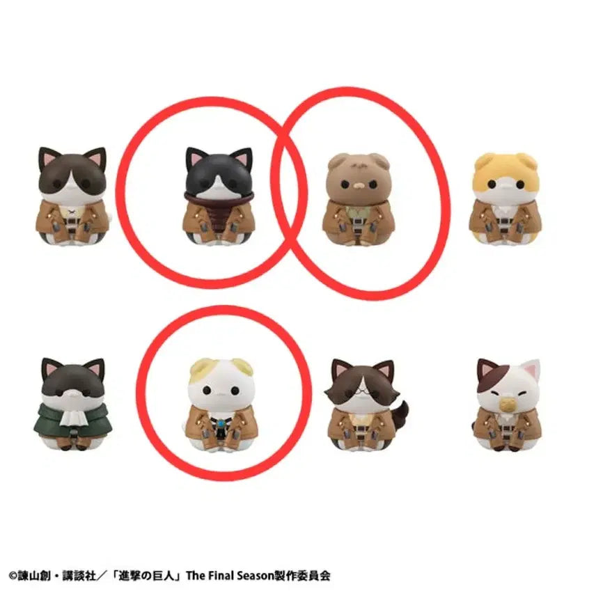 [BUNJANG] Attack on Titan Mega Cat Figure Bundle (Mikasa, Erwin, Jean) / 일괄3개)진격의거인 메가캣 피규어(미카사,엘빈,쟝)