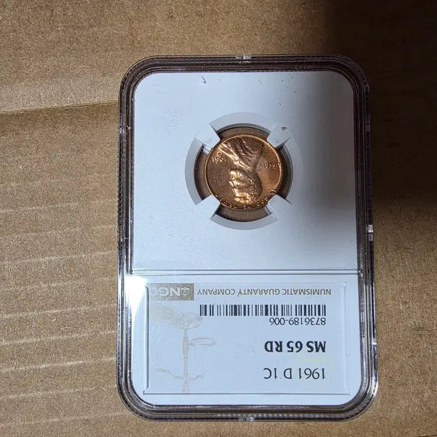 [BUNJANG] 1961 Lincoln Cent MS 65 RD (NGC Graded) / 1962년65RD