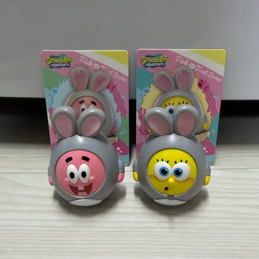 [BUNJANG] SpongeBob Trick or Treat Egg Toy Set (Rabbit) - 2 pcs (Unsealed) / 스폰지밥 트릭오어트릿 에그 오뚜기 - 토끼2개 세트(개봉)