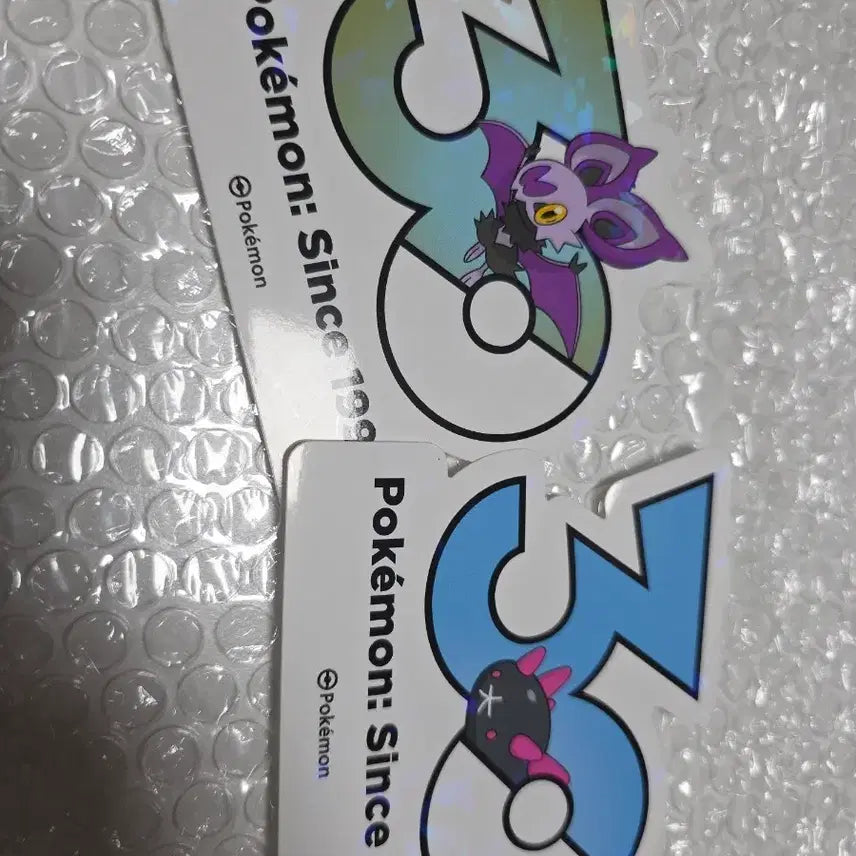 [BUNJANG] Pokemon 30th Anniversary Logo Sticker &amp; Murkrow Sticker / 음뱃 해무기 스티커 포켓몬 30주년 로고 스티커 한국 팝업