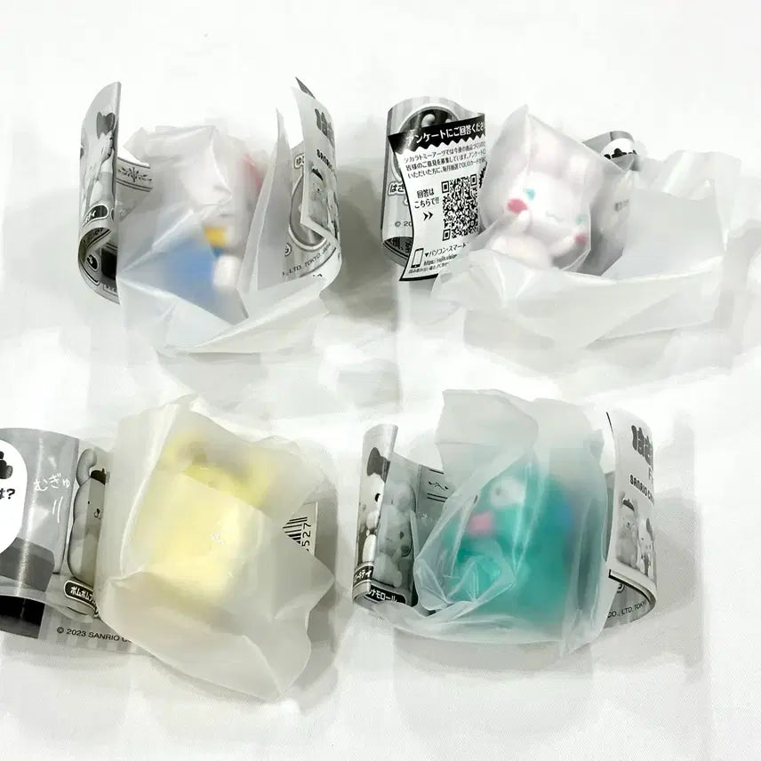 [BUNJANG] Sanrio Gacha Hasamurun Mini Figure Set (4 Types) Bundle / 산리오 가챠 하사마룬 끼어 있는 미니피규어 4종 풀세트 일괄