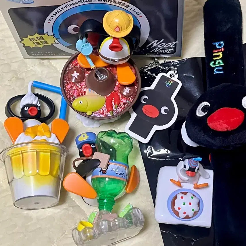 [BUNJANG] Pingu 5 Types Figure Bundle Set / 핑구 피규어 5종 일괄