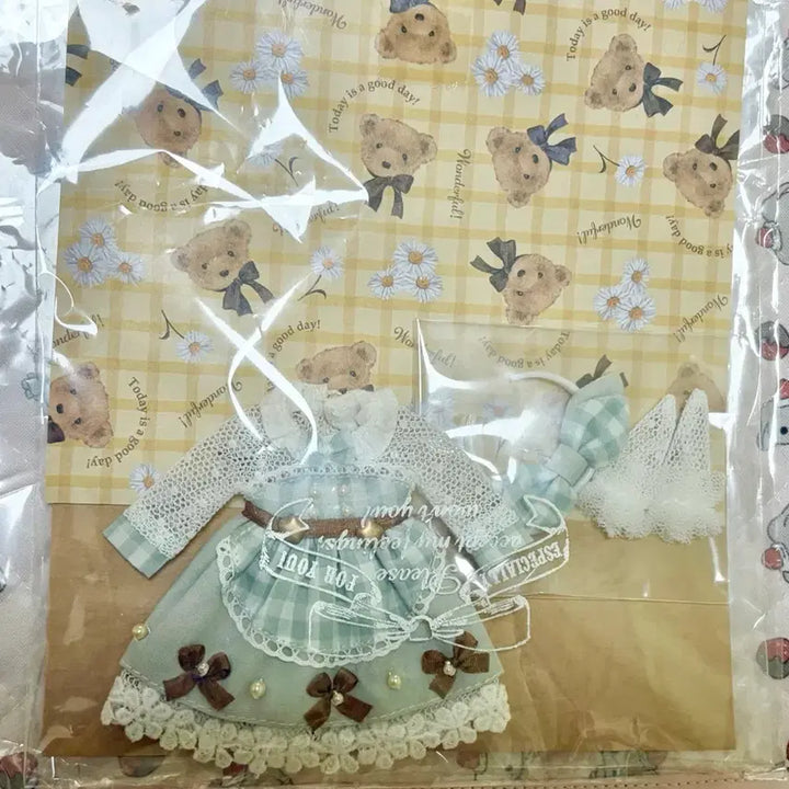 [BUNJANG] Sleep Doll Gingham Chocolate Dress Outfit Mint / sleep doll 깅엄 쇼콜라 원피스 오비츠11 의상 민트
