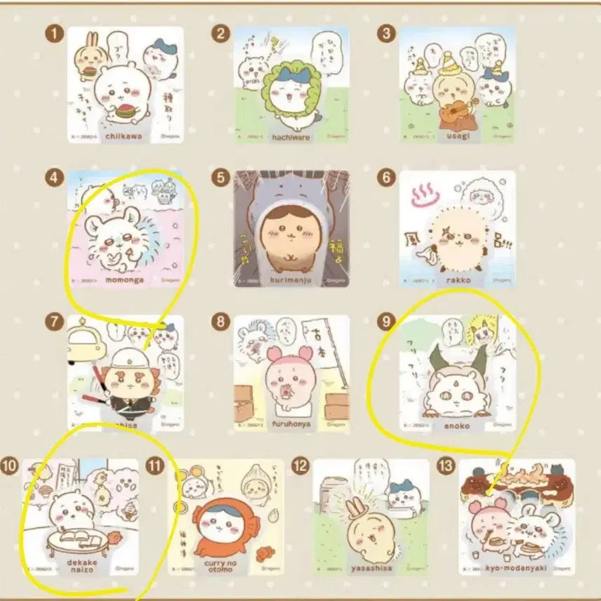 [BUNJANG] Cheeikawa Acrylic Clips (Chii, Momonga, Anoko) / 먼작귀 치이카와 아크릴 집게 (치이 모몽가 아노코)