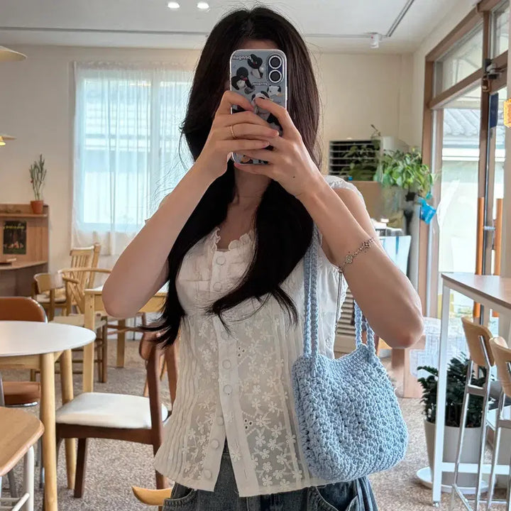 [BUNJANG] Handmade 2-Way Knitted Bag / (3컬러) 핸드메이드 2way 뜨개가방 여름가방