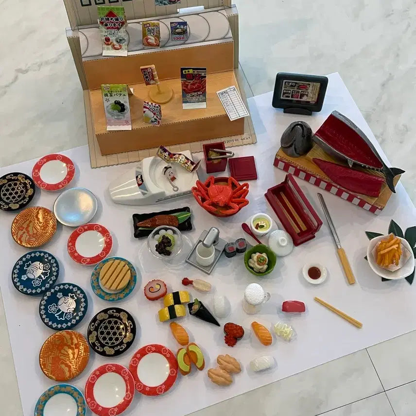[BUNJANG] Re-Ment Petite Sample Rotating Sushi Miniature Set / 식완 리멘트 푸치 샘플 회전초밥 미니어쳐 회전 스시 리멘트 식완