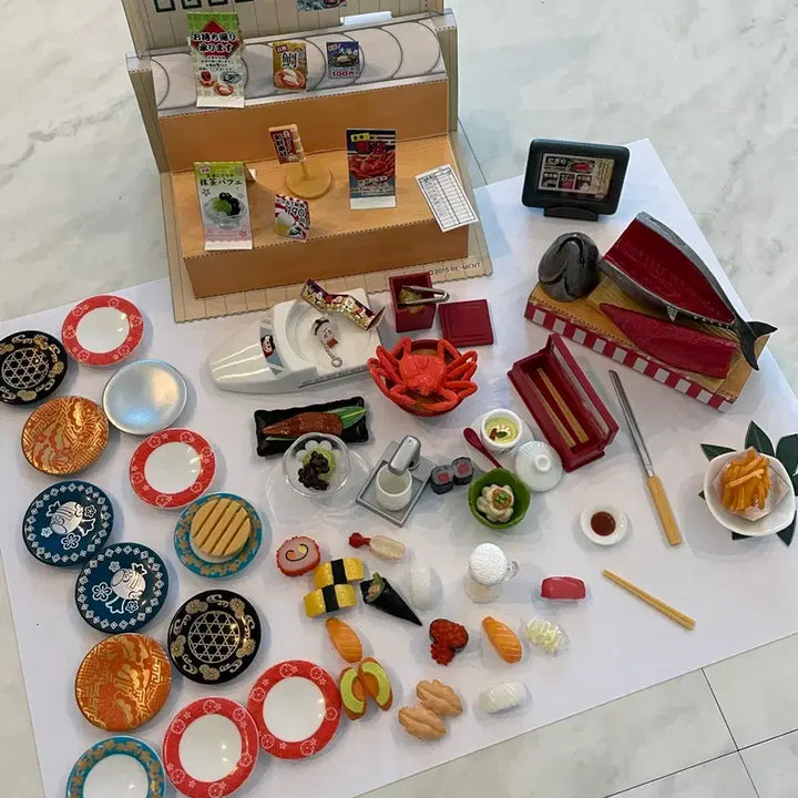 [BUNJANG] Re-Ment Petite Sample Rotating Sushi Miniature Set / 식완 리멘트 푸치 샘플 회전초밥 미니어쳐 회전 스시 리멘트 식완