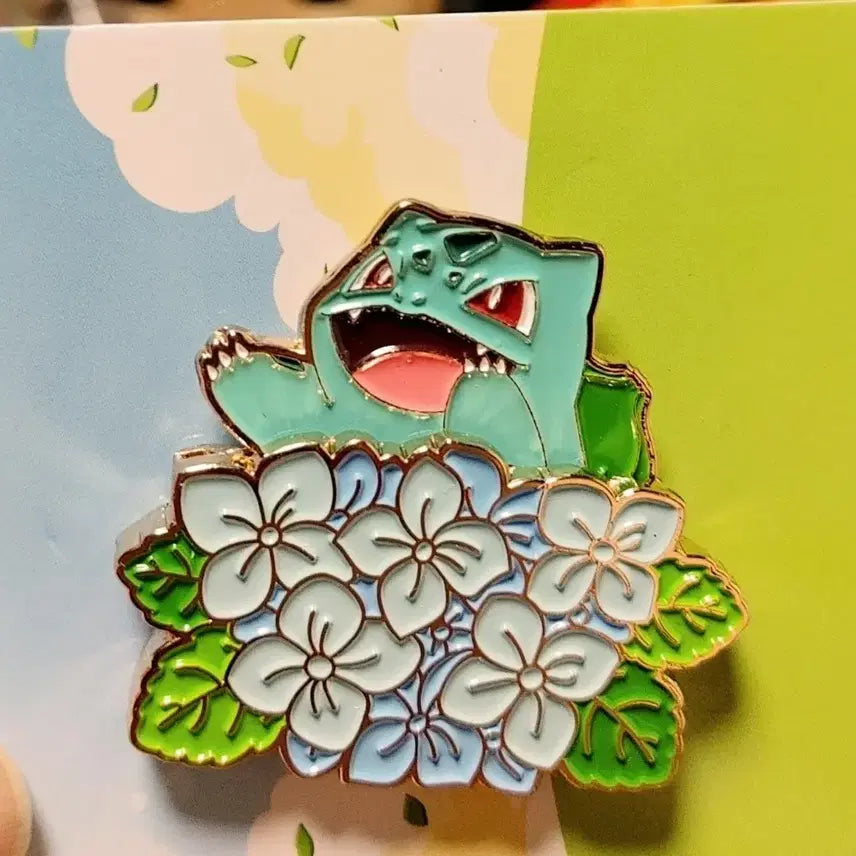 [BUNJANG] Bulbasaur Flower Badge Pin / 포켓몬 이상해씨 배지