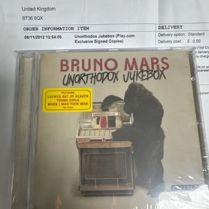 [BUNJANG] Bruno Mars Signed CD / 브루노마스 친필사인CD