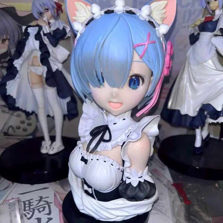 [BUNJANG] Re:Zero Rem Nekomimi Cat Girl Figure (Last One Prize) / 리제로 렘 흉상 라스트원 네코미미 고양이 미소녀 피규어