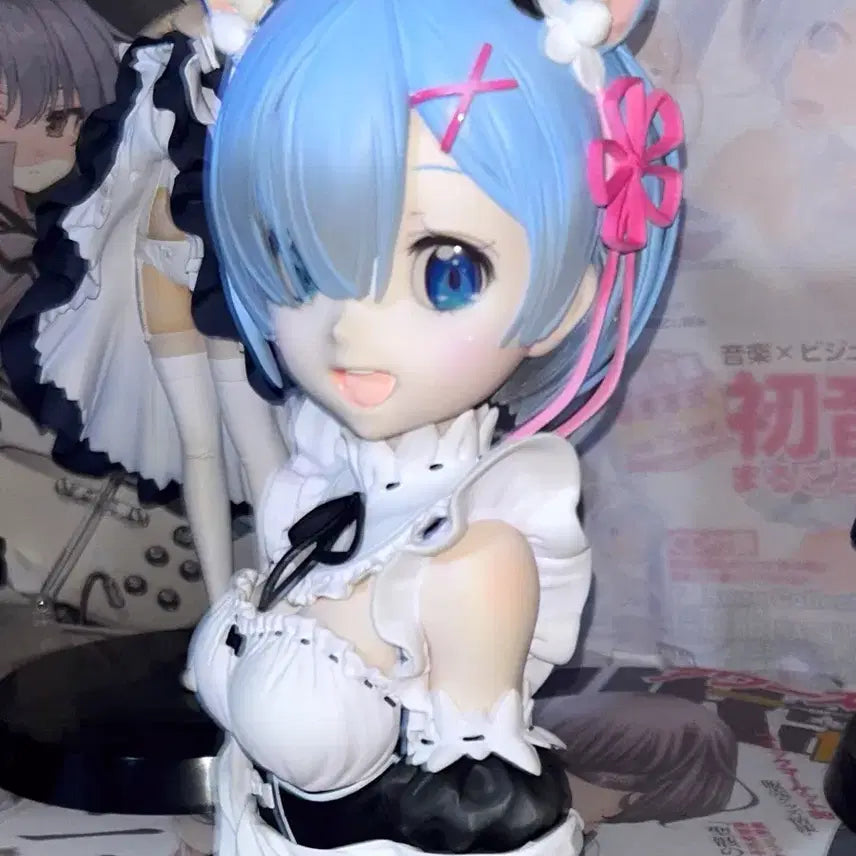 [BUNJANG] Re:Zero Rem Nekomimi Cat Girl Figure (Last One Prize) / 리제로 렘 흉상 라스트원 네코미미 고양이 미소녀 피규어