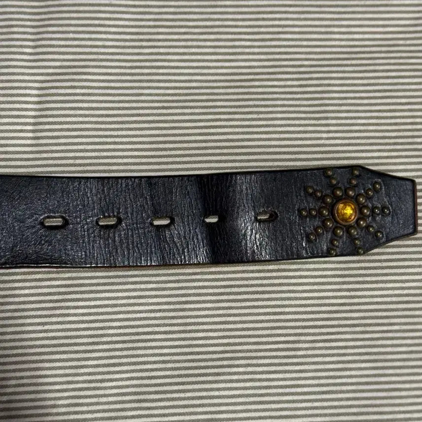 [BUNJANG] HTC Studded Belt Brass Buckle Dark Brown / HTC 스터드벨트 34