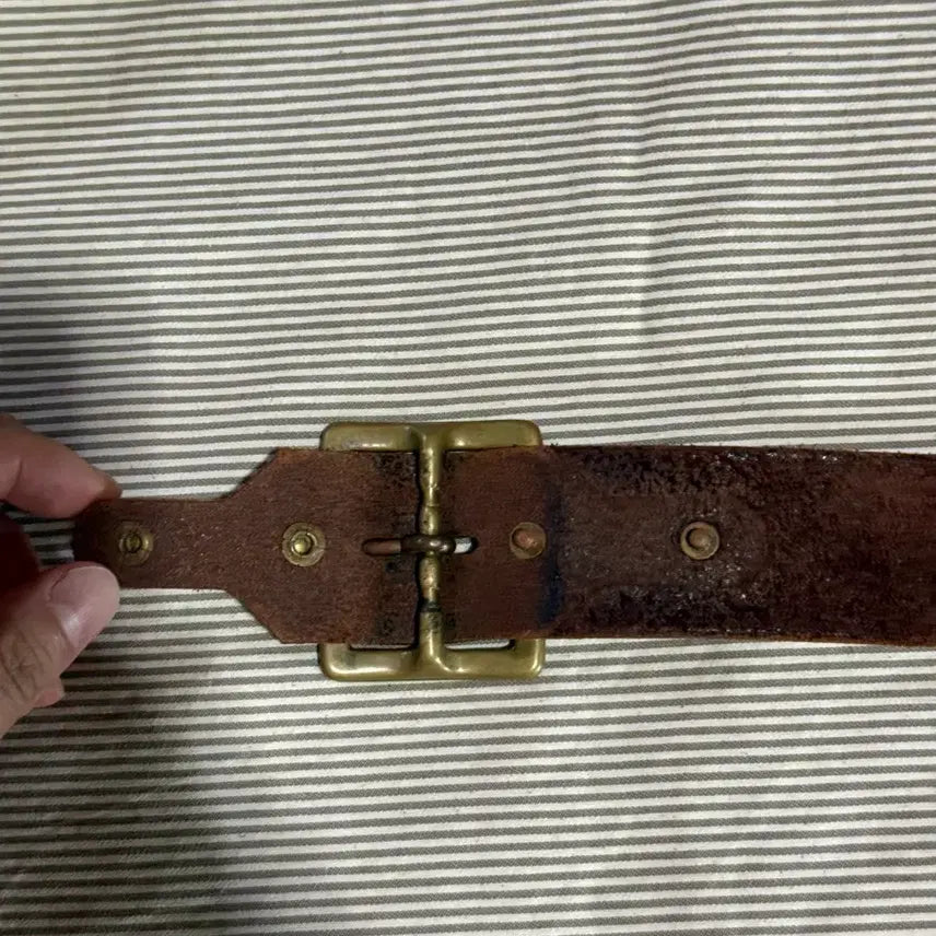 [BUNJANG] HTC Studded Belt Brass Buckle Dark Brown / HTC 스터드벨트 34