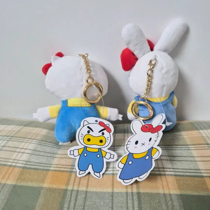 [BUNJANG] Hello Kitty Buriburi Daimao &amp; Miffy Doll Keychains Bundle Set / 2개일괄 키티부리부리대마왕 키티미피  인형키링