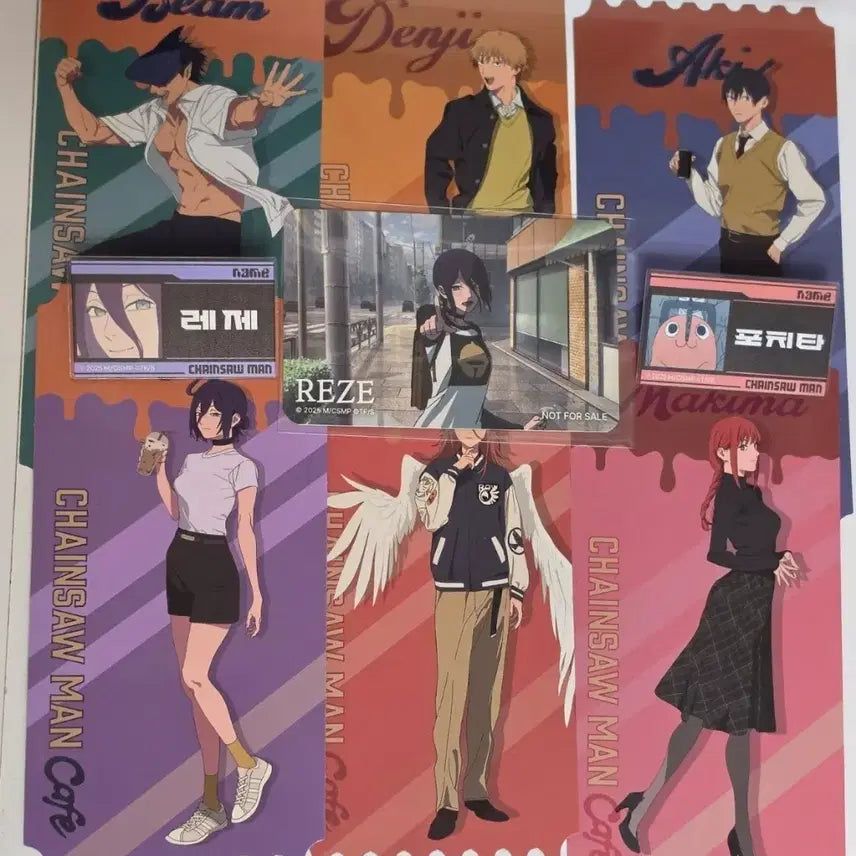 [BUNJANG] Chainsaw Man Collaboration Cafe Special Set - Nanami, Pochita Name Tag, Reze Photocard / 체인소맨 콜라보카페 - 특전세트&amp;레제,포치타 명찰,레제 포토카드