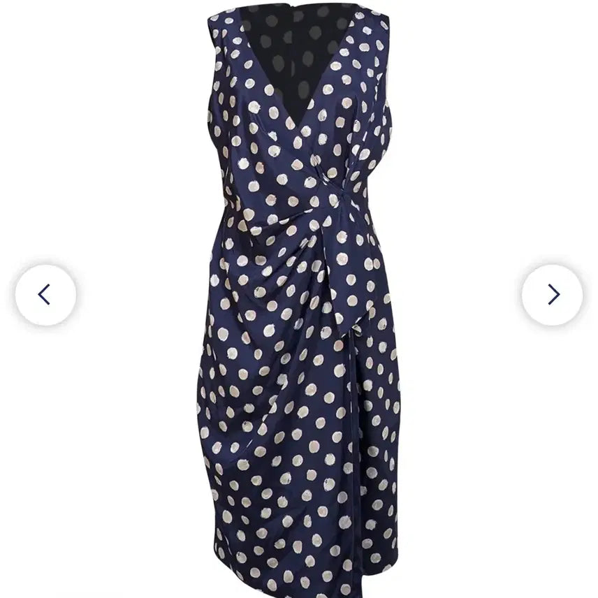 [BUNJANG] St. John Navy Dot Dress Size 12 / St. John 센존 네이비 도트 원피스 사이즈 12