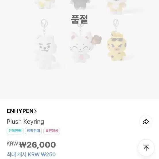 [BUNJANG] ENHYPEN EN-Connect Doll Puny / 엔하이픈 키링엔친인형 퓨니