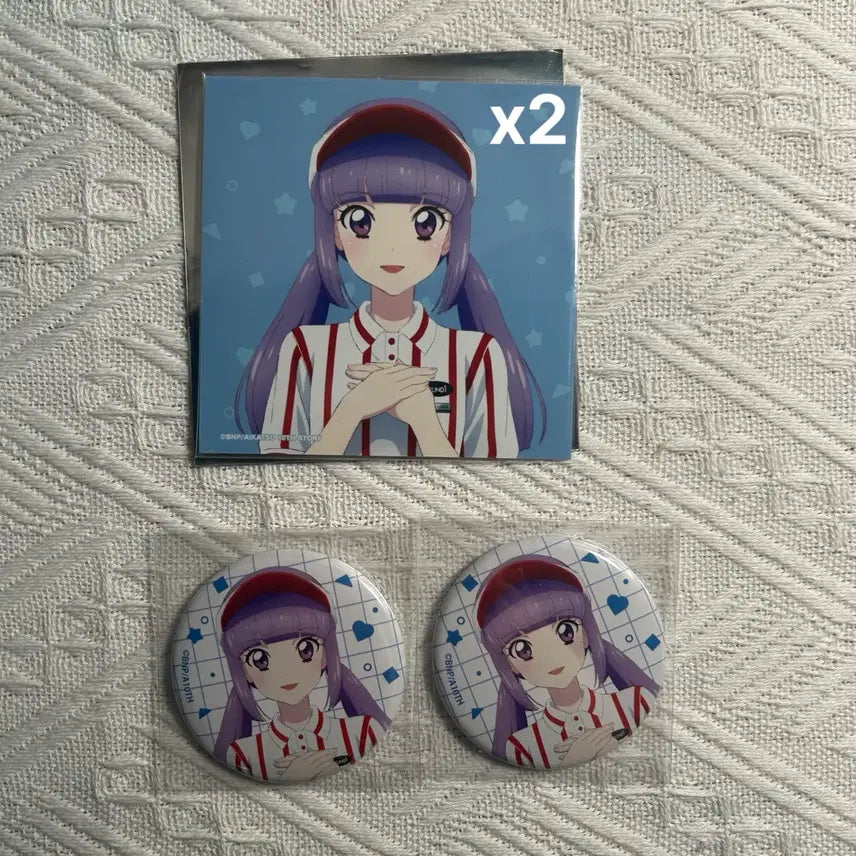 [BUNJANG] Aikatsu! Aikatsu Stars! Sumire Lira Can Badge Bromide Bundle Set / [일괄] 아이카츠 아이엠스타 스미레 리라 캔뱃지 브로마이드