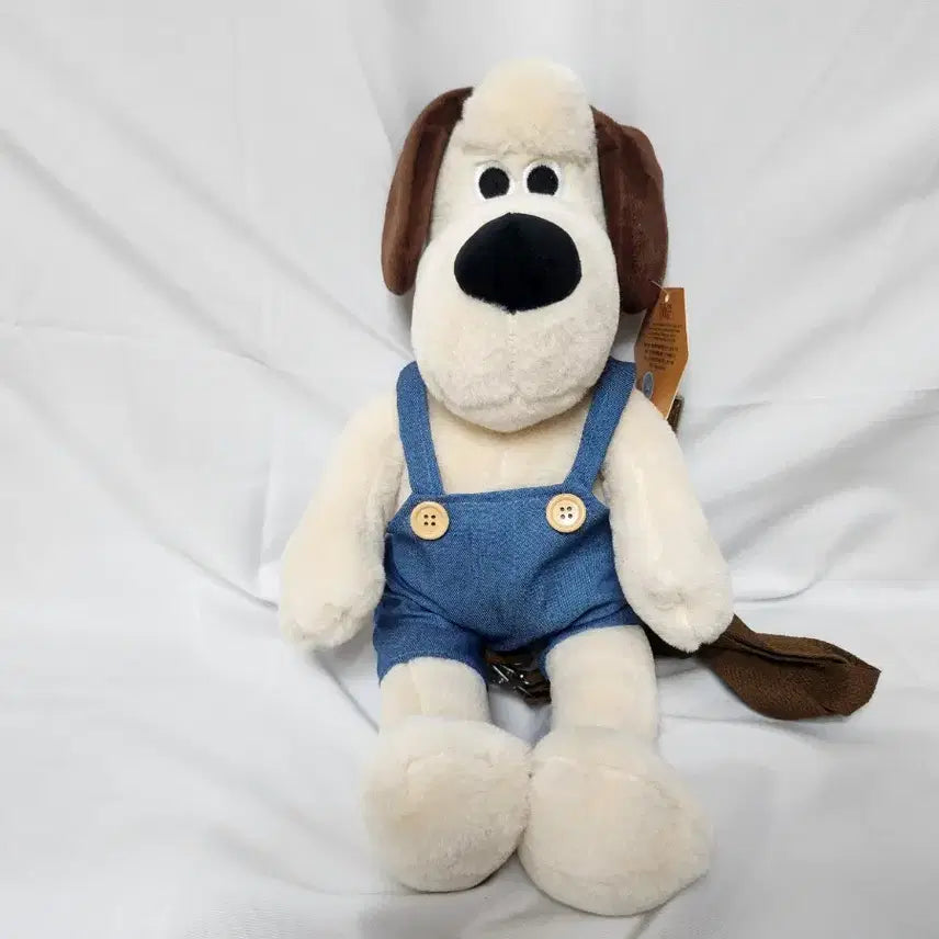 [BUNJANG] Wallace &amp; Gromit Overalls Plush Backpack / 월레스와 그로밋 멜빵 인형 백팩