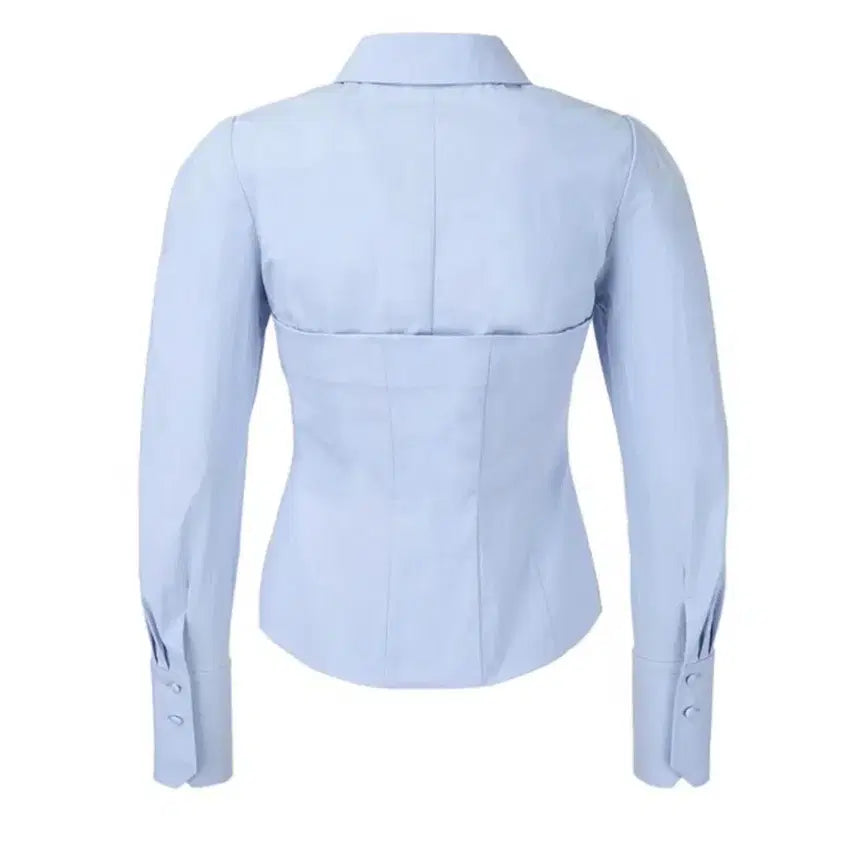 [BUNJANG] BAU Zenia Bustier Blouse Light Blue / BAU zenia뷔스티에블라우스 라이트블루