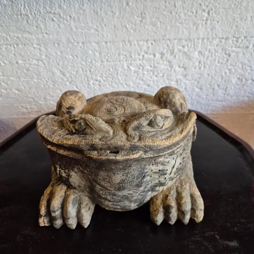 [BUNJANG] Wooden Toad Figurine / 복두꺼비