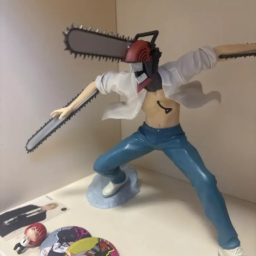 [BUNJANG] Chainsaw Man Denji &amp; Makima Figure Bundle Set Badges &amp; Cards / 일괄)체인소맨 덴지 피규어 마키마 가챠 레제덴지 뱃지 카드